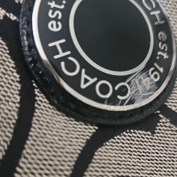 Coach Black and Tan Signature Tote - Picture 3 of 8